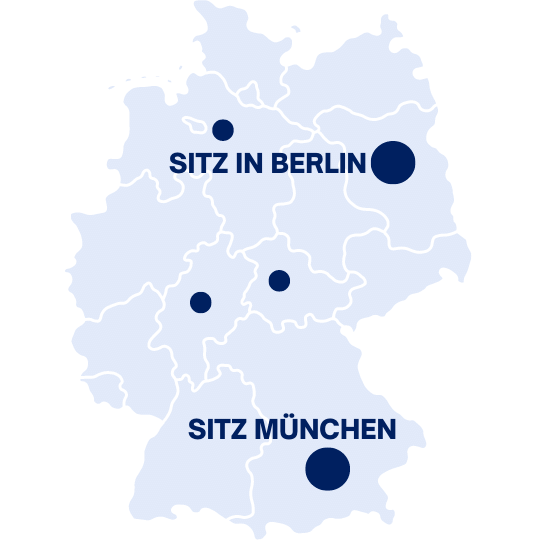 Deutschland Karte mit Standorten und Büros von wefilm